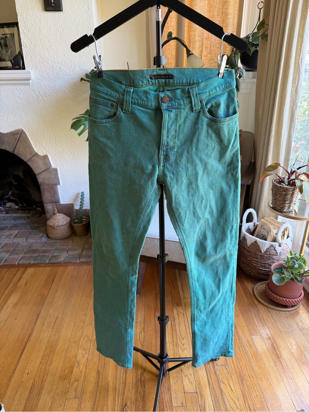 Nudie Jeans Teal Green Slim Straight Jeans